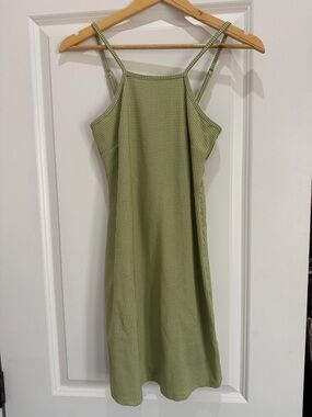 Lane 201 Mini Slip Dress in Light Green Gingham